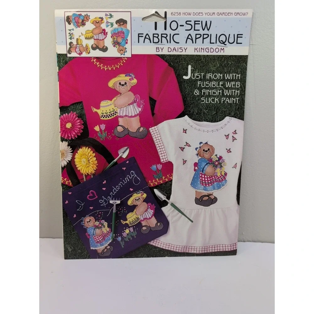 Vintage Daisy Kingdom Applique No Sew Teddy Bears How‎ Does Your Garden Grow